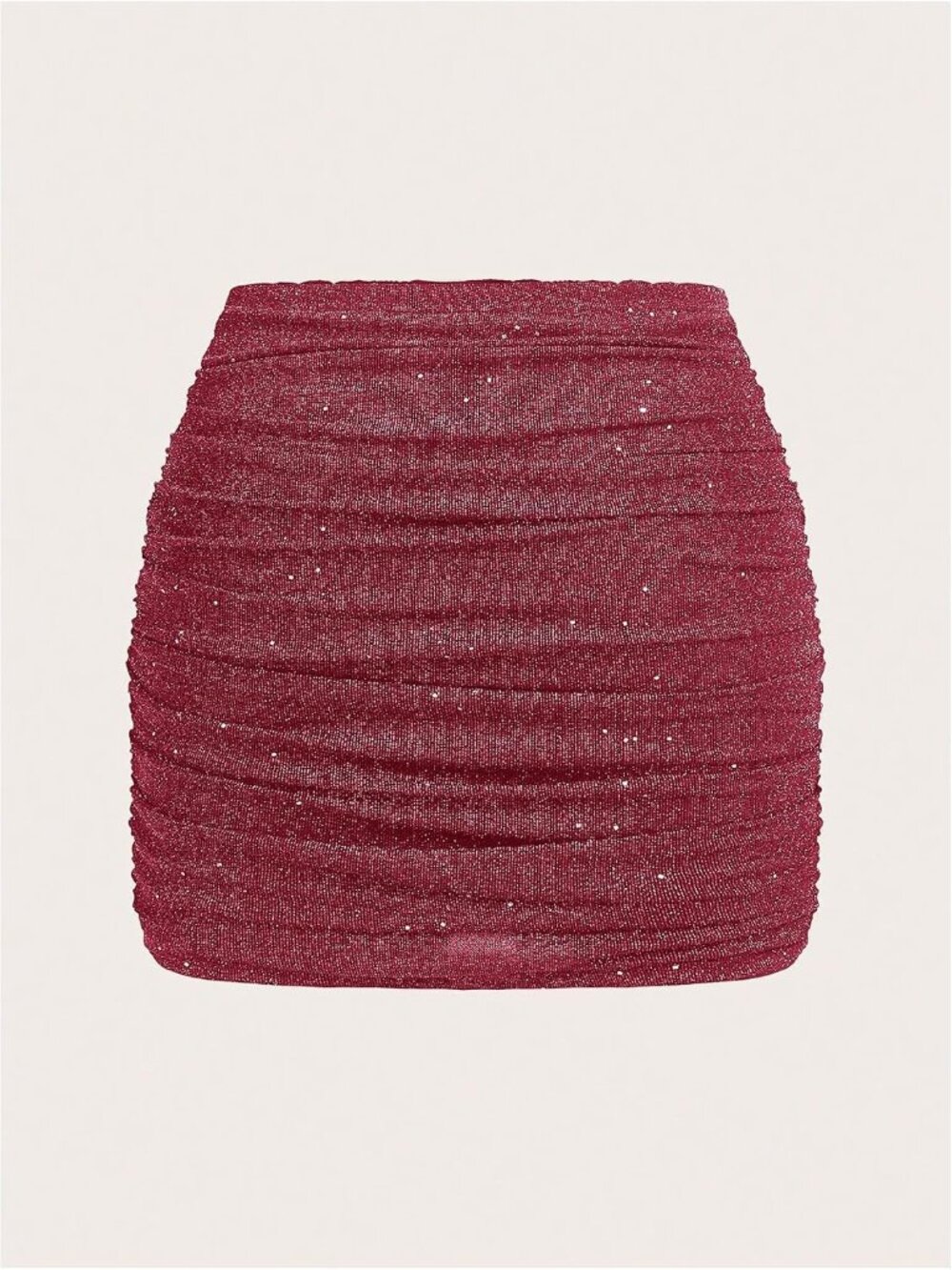 Women's Plus Size Sparkly Ruched Bodycon Mini Skirt Elastic High Waist Concert G - Picture 2 of 5